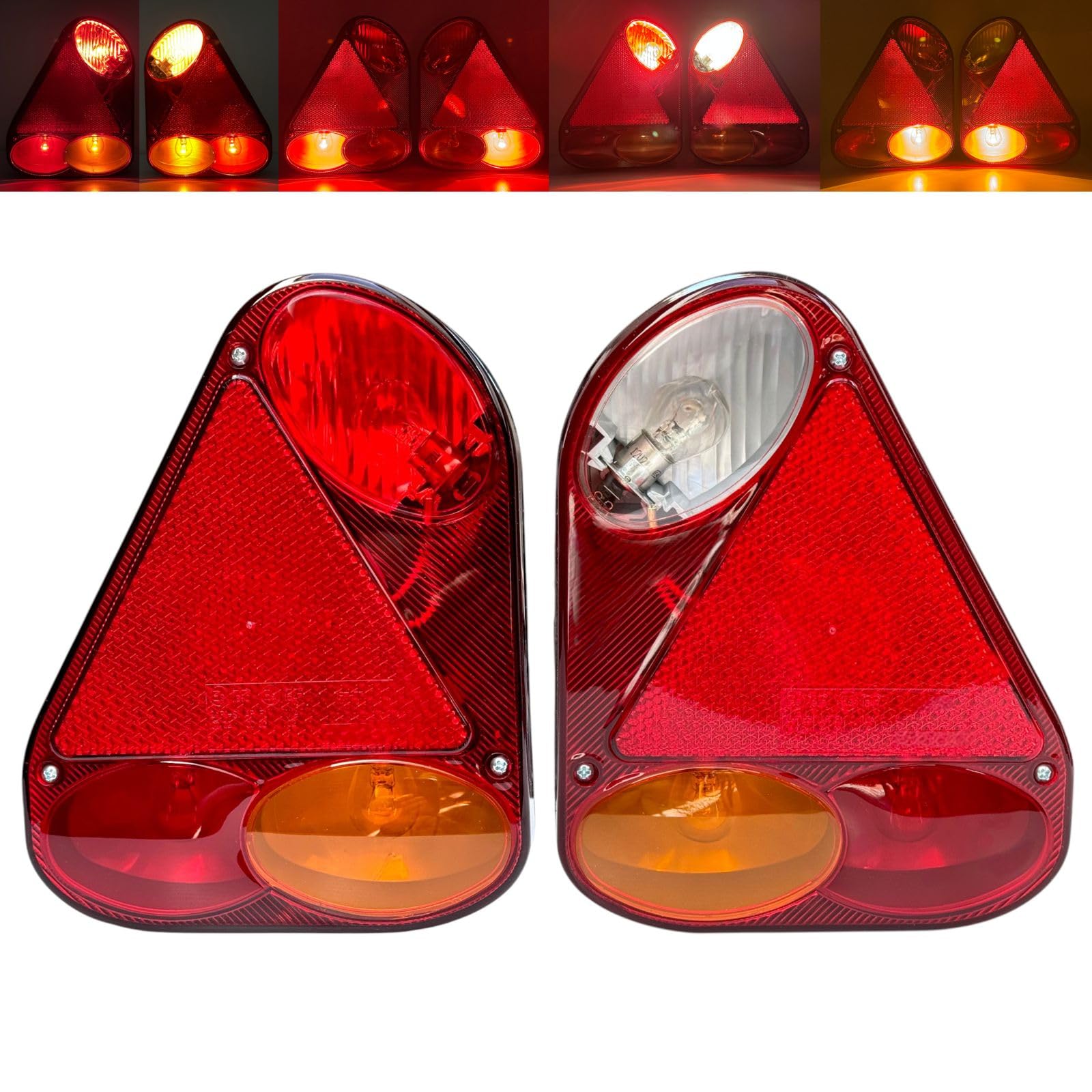 Kit de iluminación para remolque de 13 polos con 2 pilotos traseros, 2 luces LED de matrícula, 4 luces LED de gálibo naranjas, 12V/24V, E9