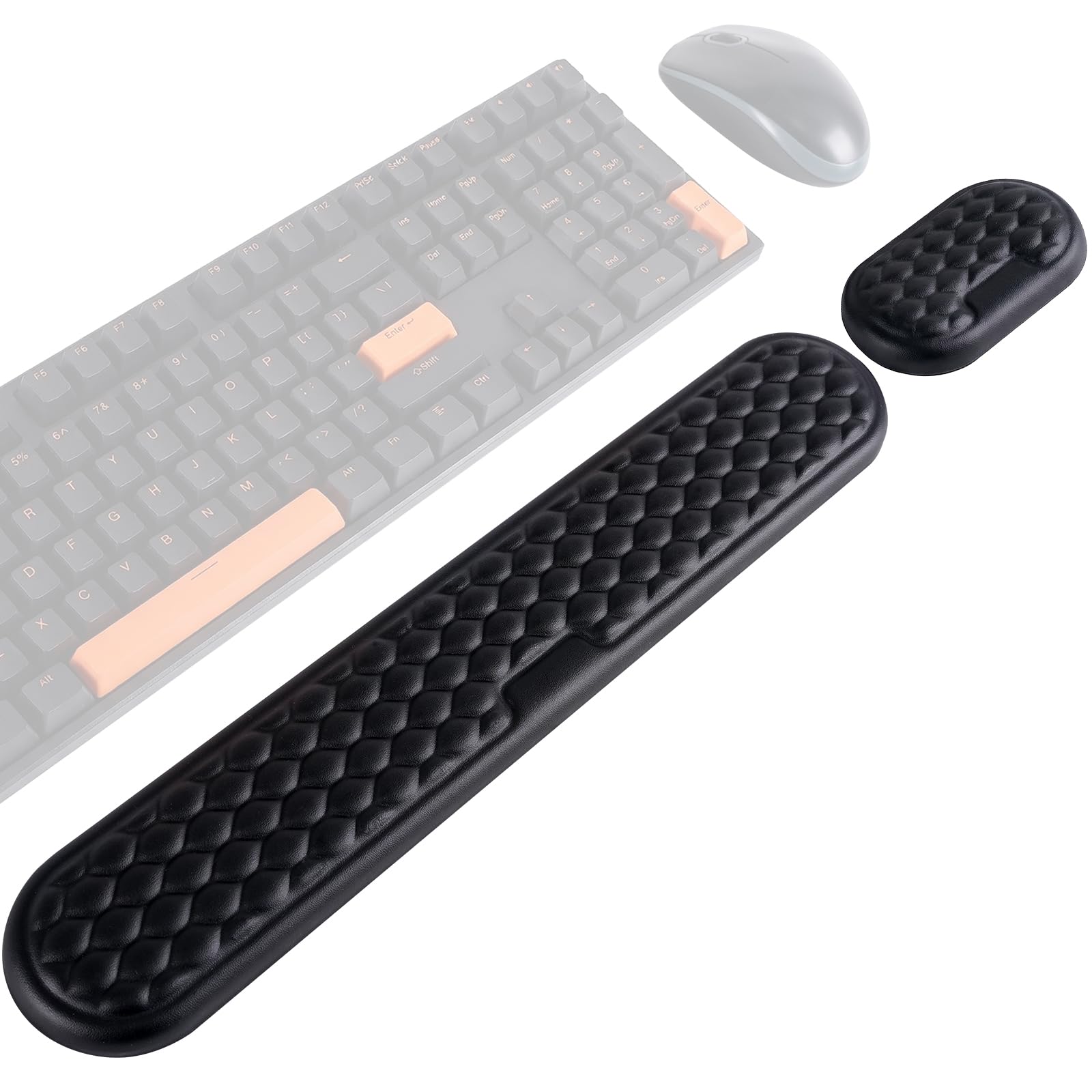 Keyboard Wrist Rest and Mouse Support Set Ergonomic Design for All-Day Comfort at Office Home Desks Reduces Typing