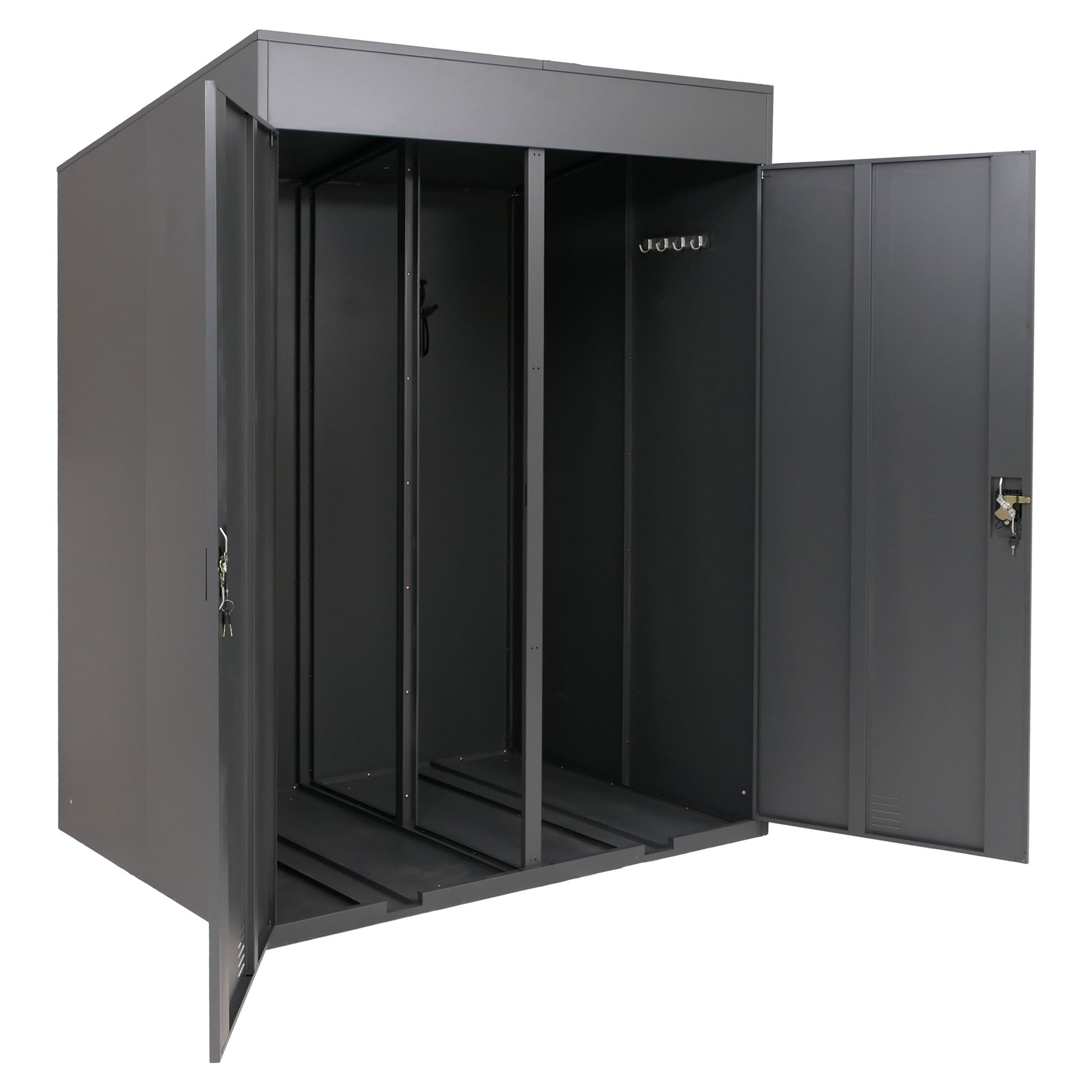 Mendler 2er-Fahrradgarage HWC-H66b 213x158x125cm - anthrazit