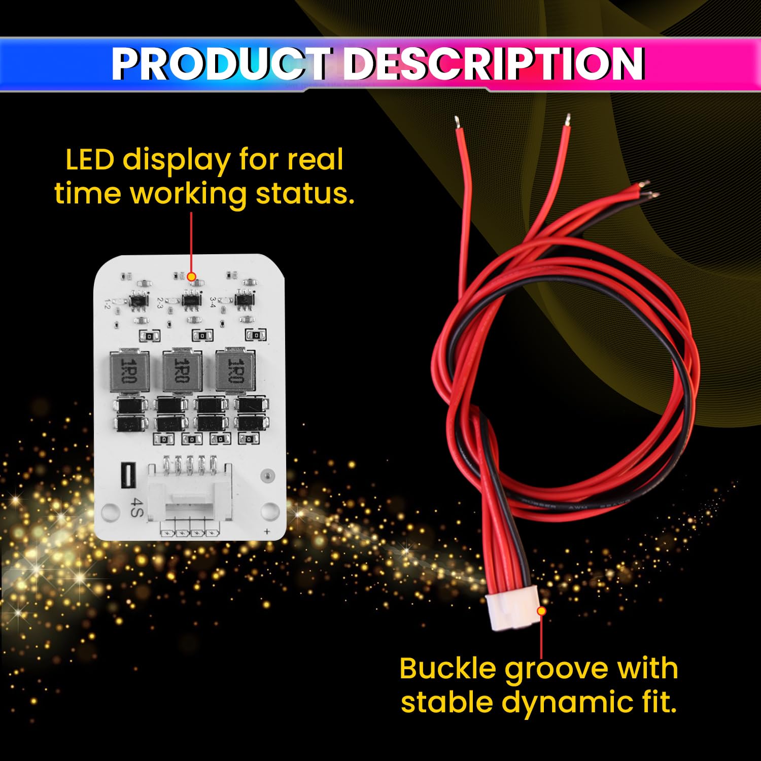 amiciSolar 4S 2A Active Balancer Board for LFP LiFePO4 Lithium Li-ion Lipo LTO Battery Packs – Inductive Energy Equalization for 3.0V~4.2V Cells, Efficient Voltage Balancing - Image 2 thumbnail