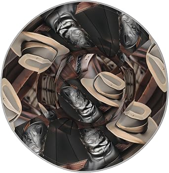 Cowboy Black Hat Western Boots Double-Sided Fisherman hat, Outdoor Mountaineering Sun hat for Men and Women, Folding Travel Beach Fishing Sun hat