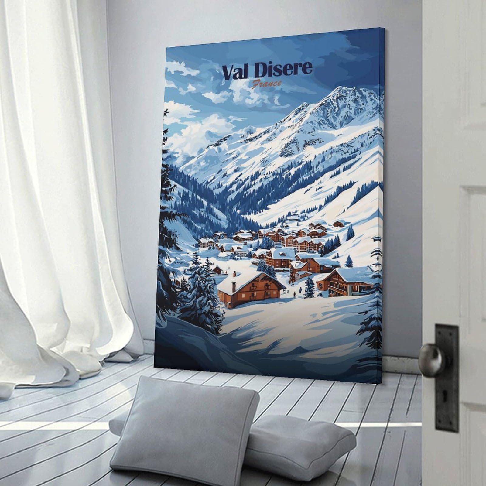 Junmoney Val Disere, France Room Decor Wall Art, 20x30inch(50x75cm), for Office, Study Or Home Workspace, Decorative Artwork for Productive Spaces