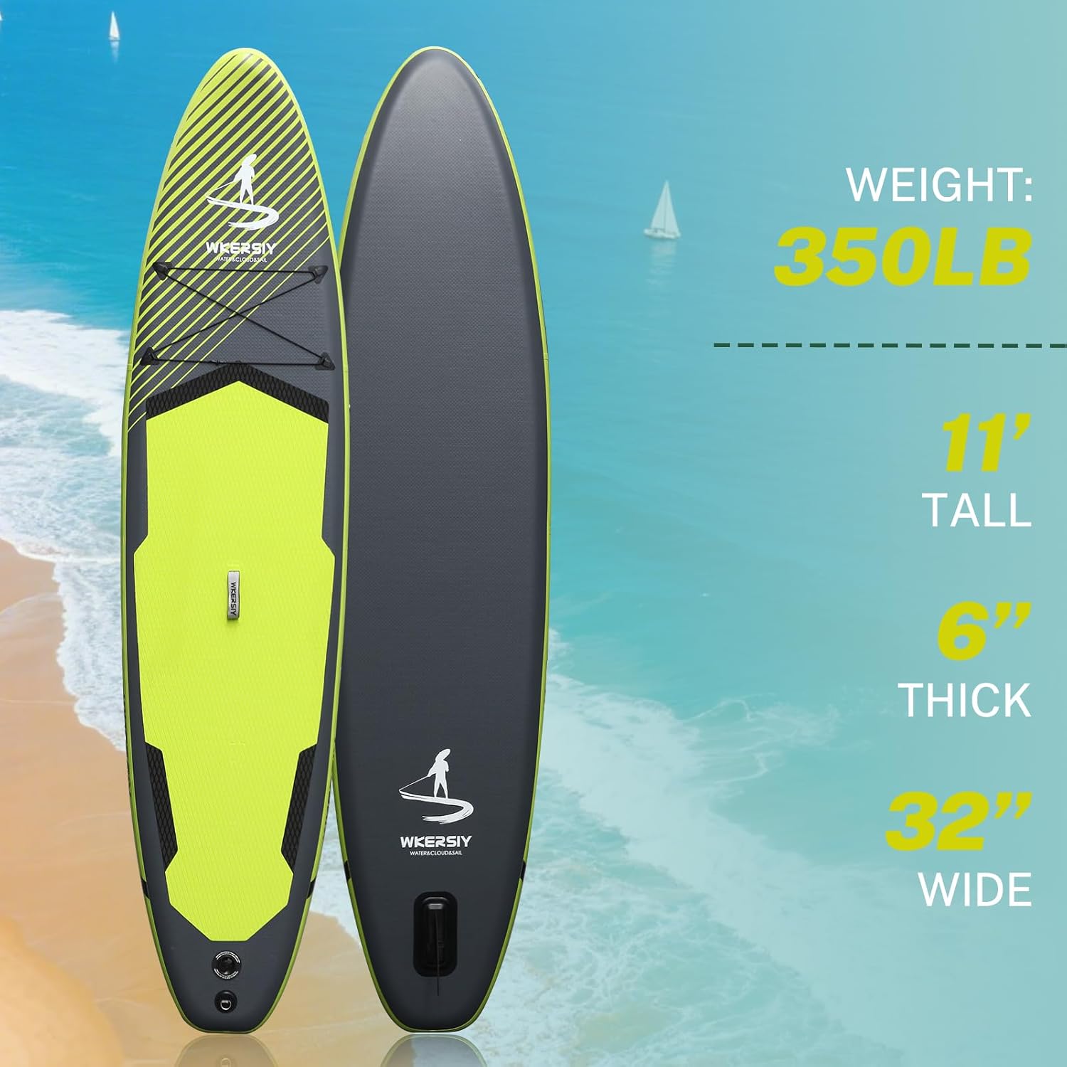 11”32“6 Premium Inflatable Stand Up Paddle Boards with Durable SUP Paddle Board Accessories Wide Stable Design Includes Backpack Required Parts Non-Slip Comfort Deck for Youth & Adults - Image 5