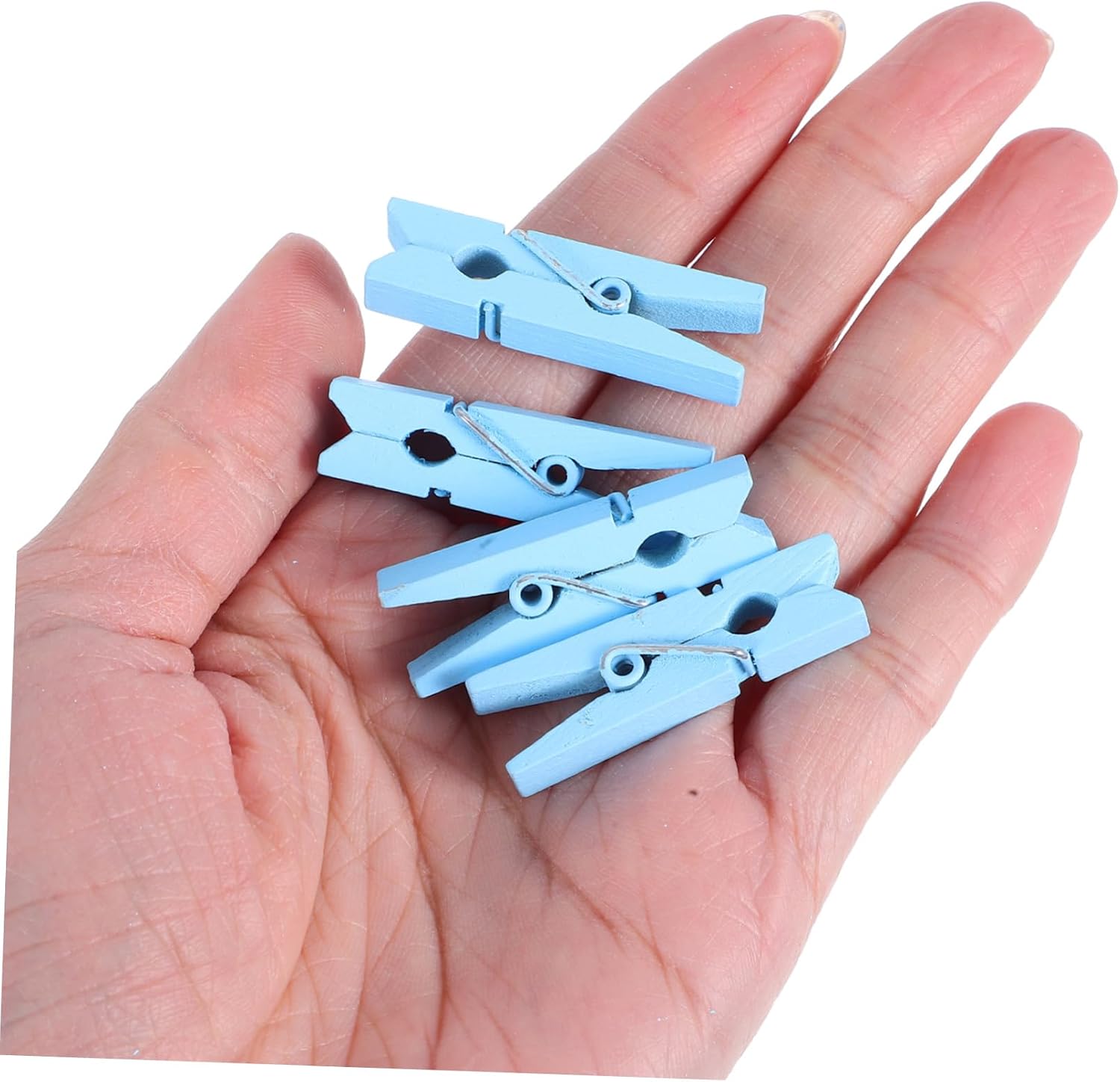 Zerodeko 100pcs Multi-Functional Wooden Clip Natural Photo Folder Holders Card Holders for Business Table Message Card Clips