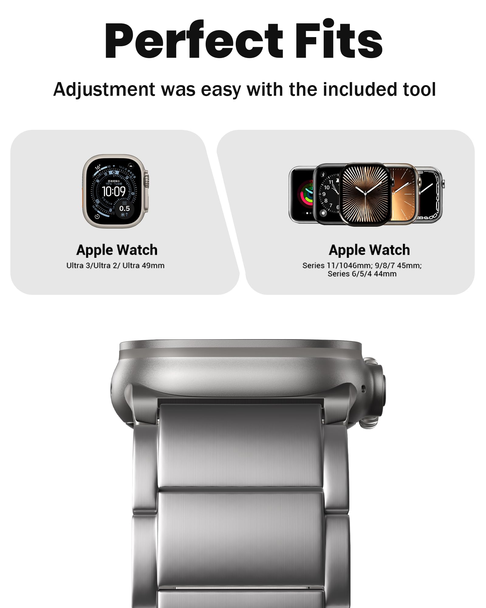 LULULOOK Titan Armband für Apple Watch Ultra 3/2/1 Armband 49mm, DLC Titanium Grad 2 Ersatzarmbänder für iWatch Serie SE3 11 10 9 8 7 SE 6 5 4 3 2 1 46mm 45mm 44mm 42mm(Serie 3 2 1)