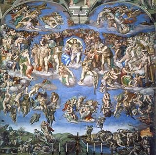 RLJHG Il Giudizio Universale Dipinti Poster Michelangelo Quadri su Tela Riproduzioni Christian Wall Art for Living Room Decorazioni Quadro 50x50cm Senza Cornice