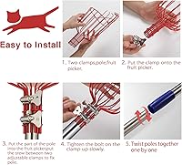 Vista 7 de DonSail Herramienta de caña para recoger frutas con cesta de mango largo, 35-65 pulgadas ajustable de manzana naranja con cesta para recogedor