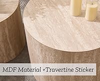 Vista 5 de EALSON Juego de 2 mesas auxiliares redondas pequeñas de granja, mesa auxiliar redonda moderna para sala de estar, espacios pequeños, dormitorio