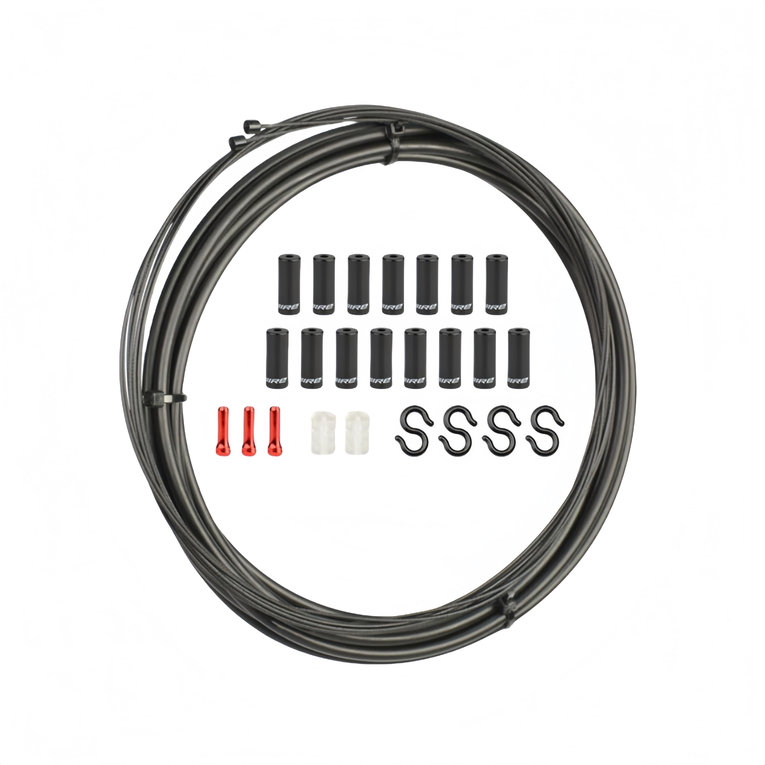 Icreopro Black Iceropro Pro Series Bike Cable Kit - Teflon Coated Brake & Shift Cables With Oil-Infused Housing For Road & Mountain Bikes | Includes Aluminum Ferrules, End Caps (Universal)