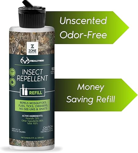 Miniatura 6 de Zone Realtree Picaridin - Repelente de insectos de 8 onzas, paquete doble de repuesto protección de picaridina de 12 horas contra mosquitos,