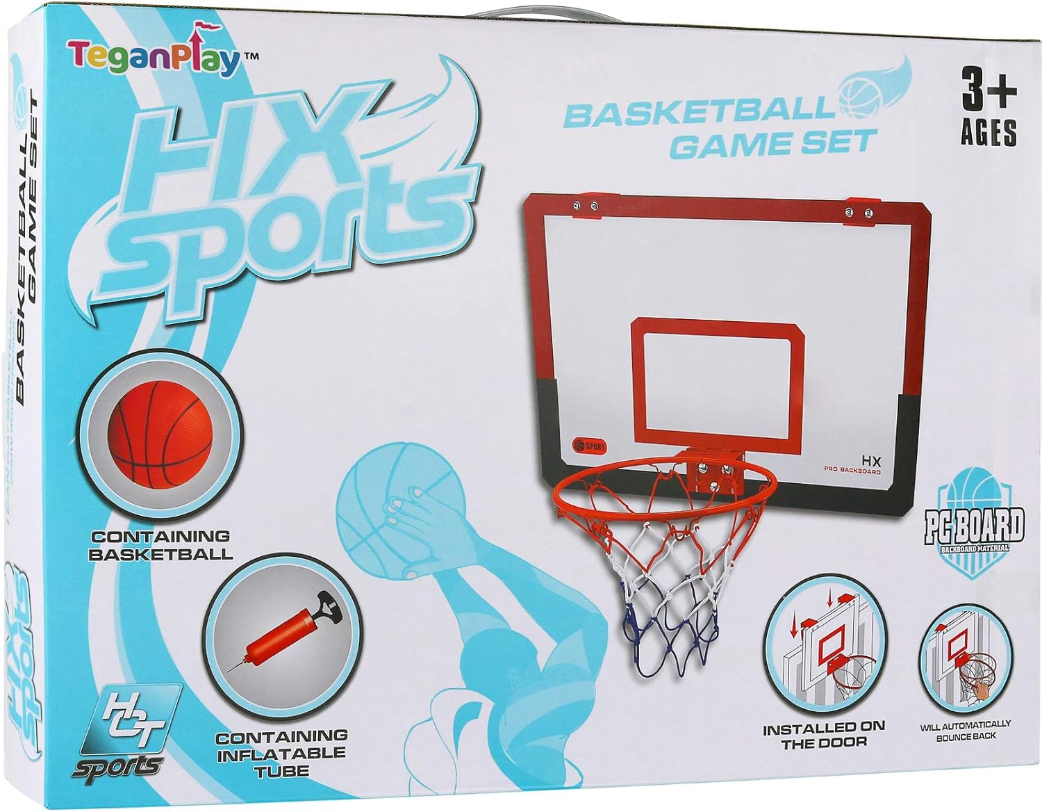 TeganPlay Over The Door Basketball Hoop Mini Basketball Hoop for Kids Teens Adults Indoor and Outdoor Play : Sports & Outdoors