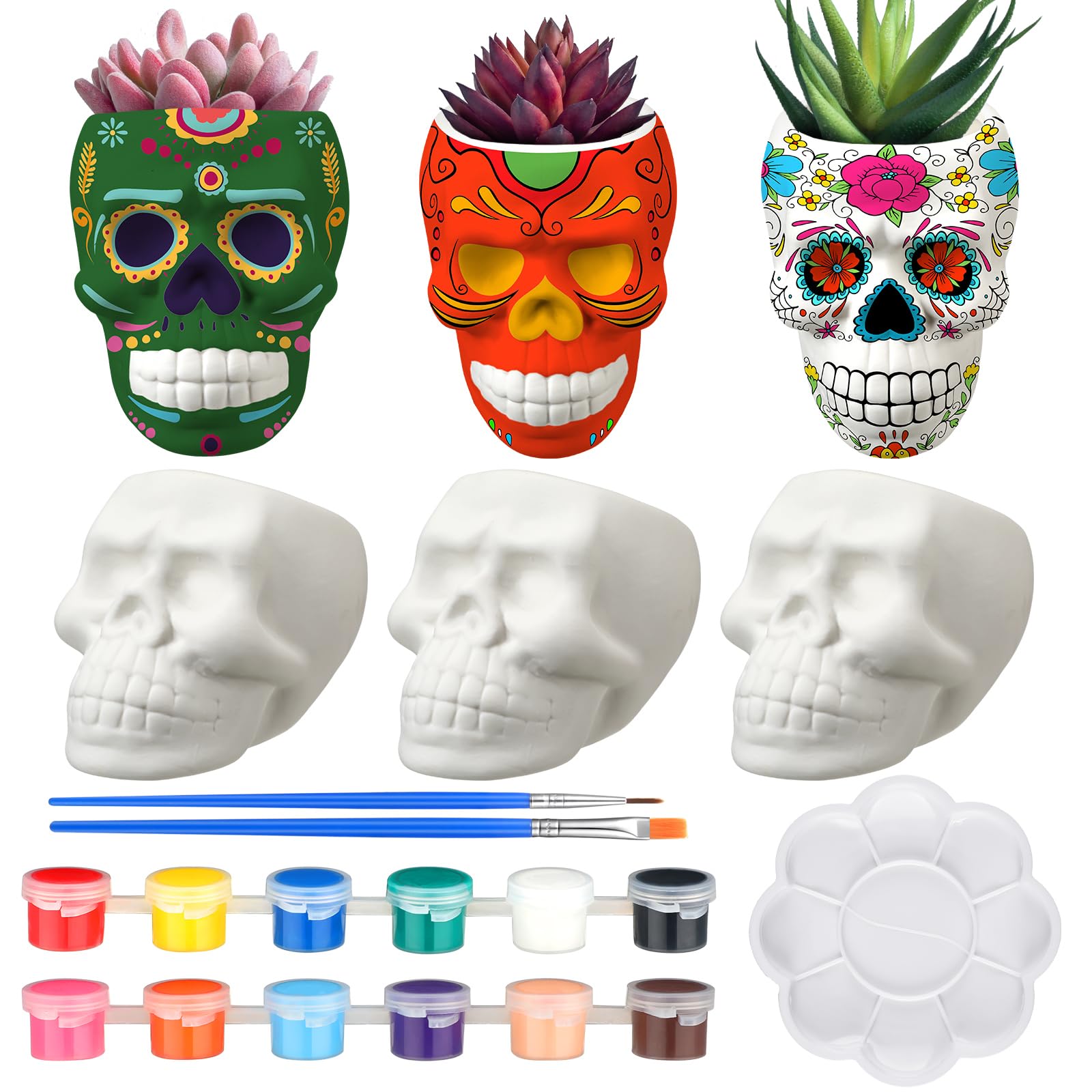 Amazon.com : Beeveer 6 Sets Mexican Sugar Skull Crafts for Adults
