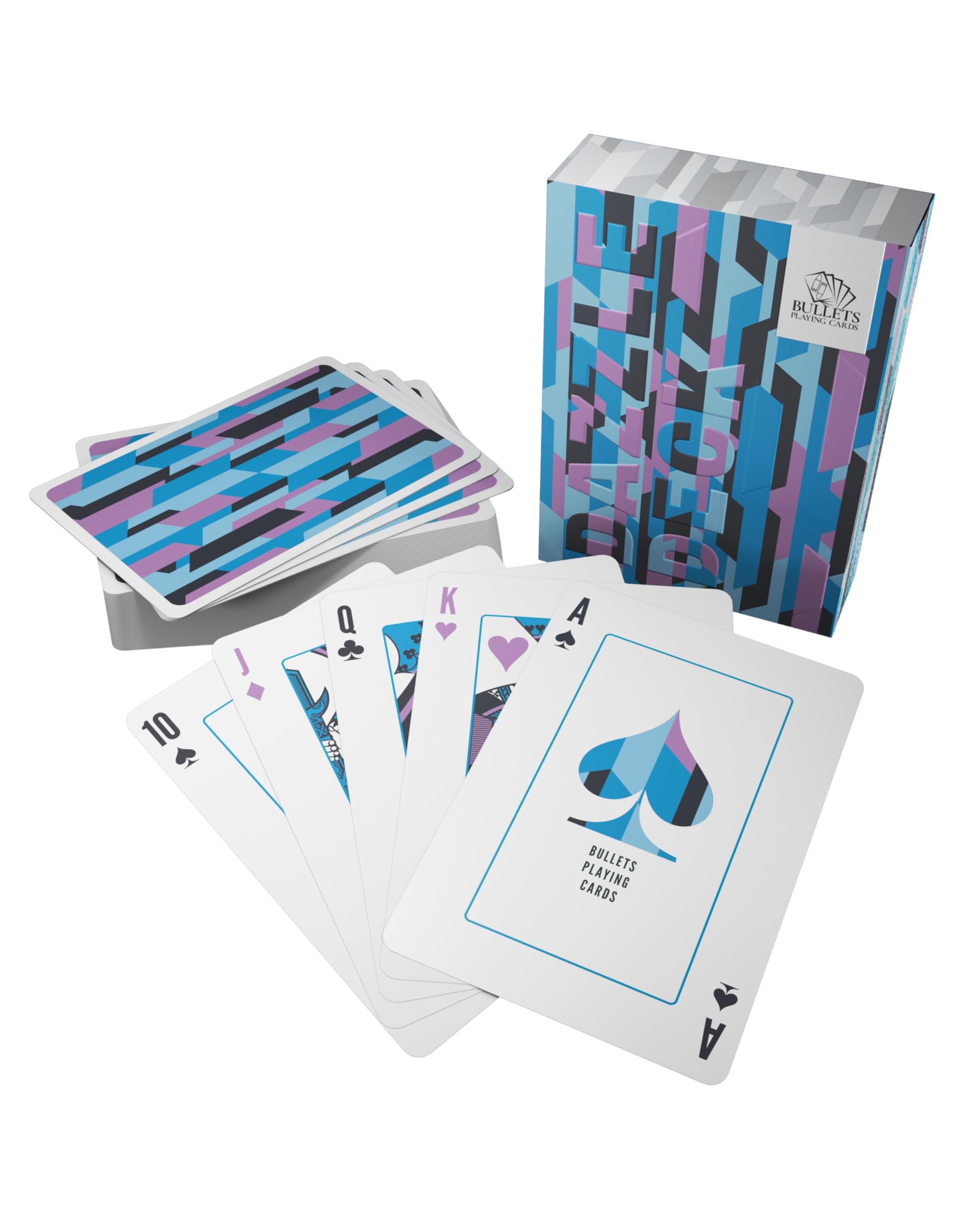 Bullets Playing Cards, Dazzle Cards, Cardistry, 52 Sheets Including 2 Jokers, Magic Cards (Blue)