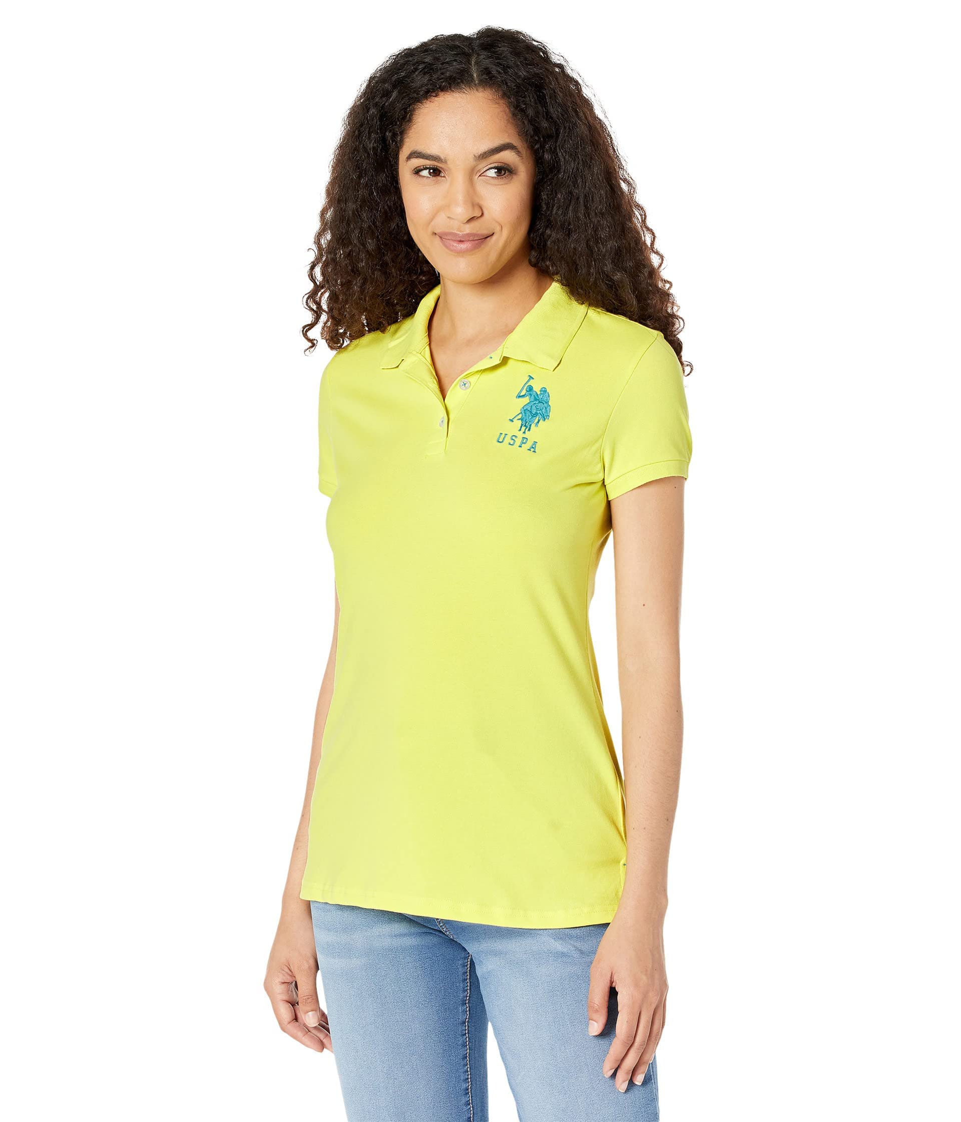 U.S. Polo Assn. Junior's Neon Logos Short Sleeve Polo Shirt