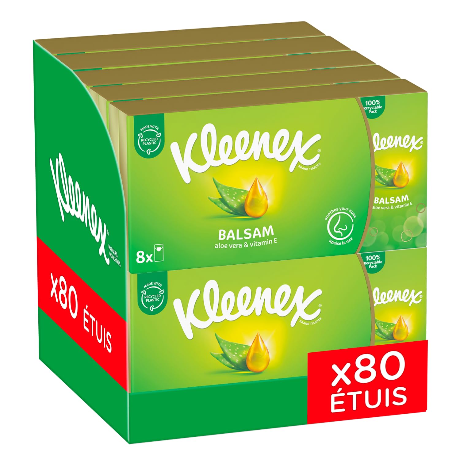 Mouchoirs Kleenex® Balsam Étuis Standard P8 (x10)
