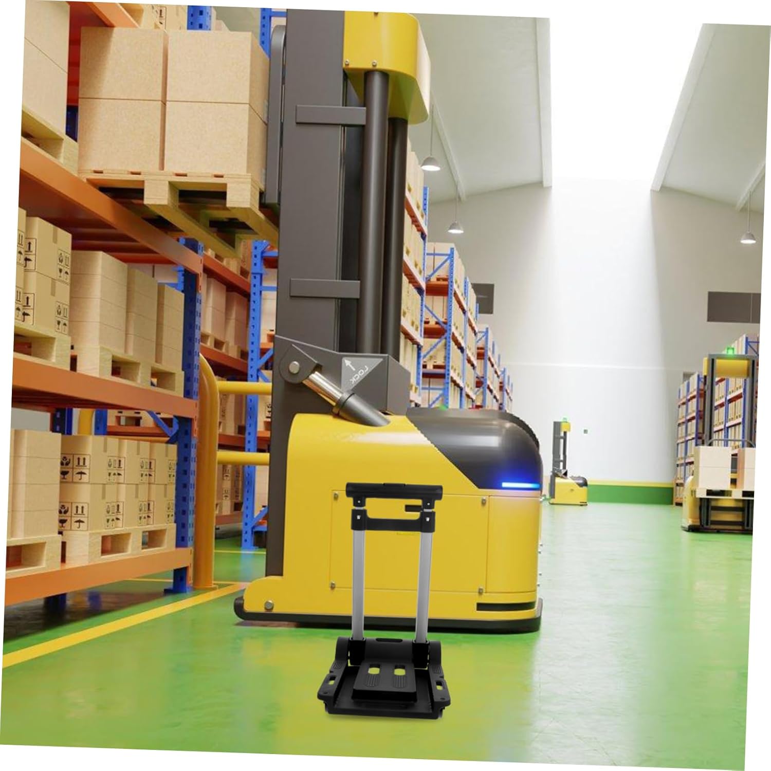 PRETYZOOM Heavy-Duty Folding Cart Swivel Wheels Multi-Functional Portable Trolley for Airport Station Compact Design for Easy Storage and Strong Load Capacity for Groceries Luggage