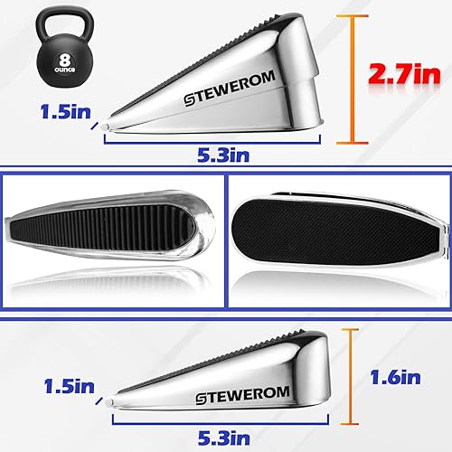 Miniatura 4 de Topes de puerta de metal resistentes para puertas de hasta 2.7 pulgadas en la parte inferior Topes de puerta de cuña para uso residencial y