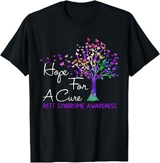 Hope For A Cure Rett Syndrome Awareness Tree Ribbon T-Shirt