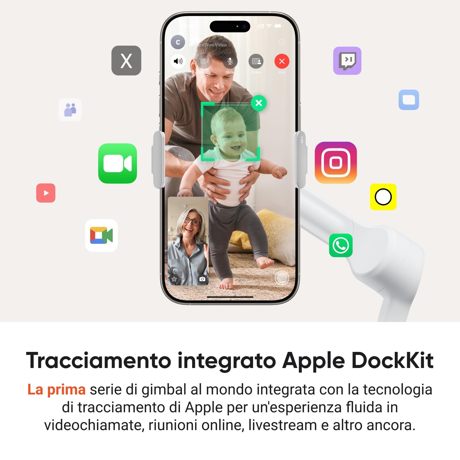 Insta360 Flow 2 Pro grigio - Innovativo Gimbal IA per smartphone, con Apple DockKit, rivoluzionaria modalità Tracciamento infinito, treppiede/selfie stick integrati, perfetto per vlog/viaggi