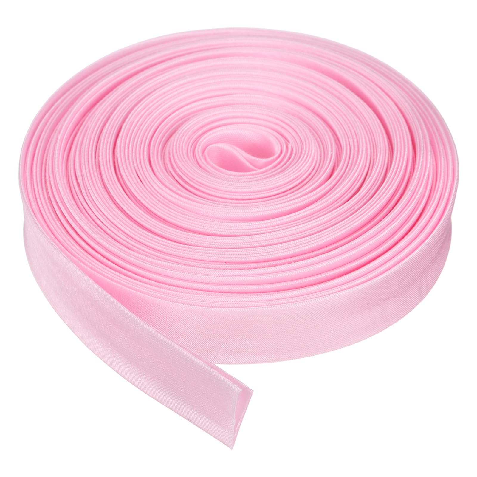 sourcing map Double Fold Bias Tape for Sewing, 5/8 Inch x 5.5 Yards Satin Bias Binding Tape Continuous Bulk for Quilting Blanket Binding Seaming Hemming Fabric Piping DIY Craft, Light Pink