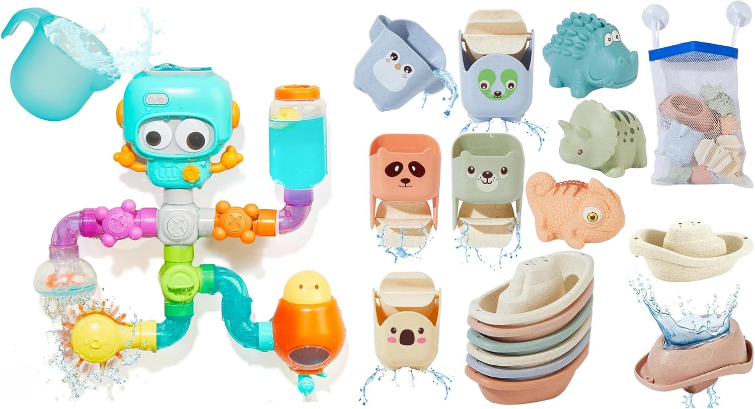 Toddler Bath Toys, Bathtub Toys for Kids Ages 1-3 2-4 4-8 Year Old Boys Girls Bath Toys