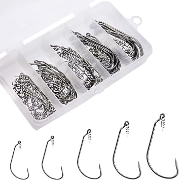 Fishing Hook Wide Gap Offset Worm Hooks Jig Fishing Hooks Set Fishhook Bass Fsihing Tackle