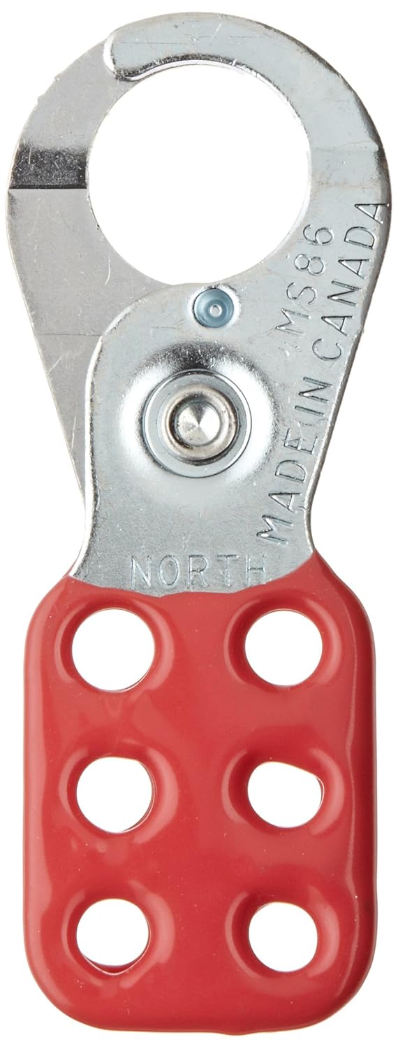 North Safety 666RD MSafe Metal Lockout Hasp with Dual Jaws, 13/4