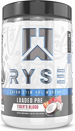 Miniatura 7 de Ryse Loaded - Suplemento en polvo para antes del entrenamiento para hombres y mujeres  Bombas, energía, enfoque  Beta alanina + citrulina  390 mg de