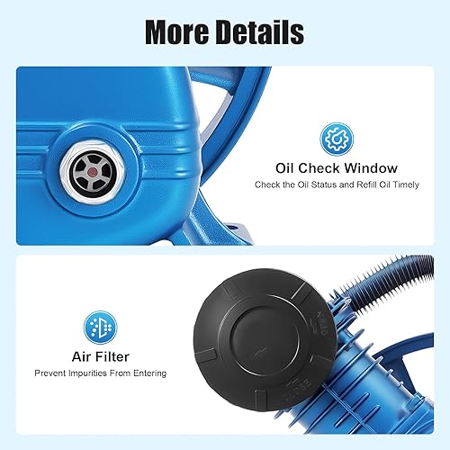 Miniatura 6 de Cabezal de bomba de compresor de aire de doble cilindro de 175PSI 5.5HP, 21CFM V Tipo Doble Etapa Universal de Bajo Consumo de Energía Motor de
