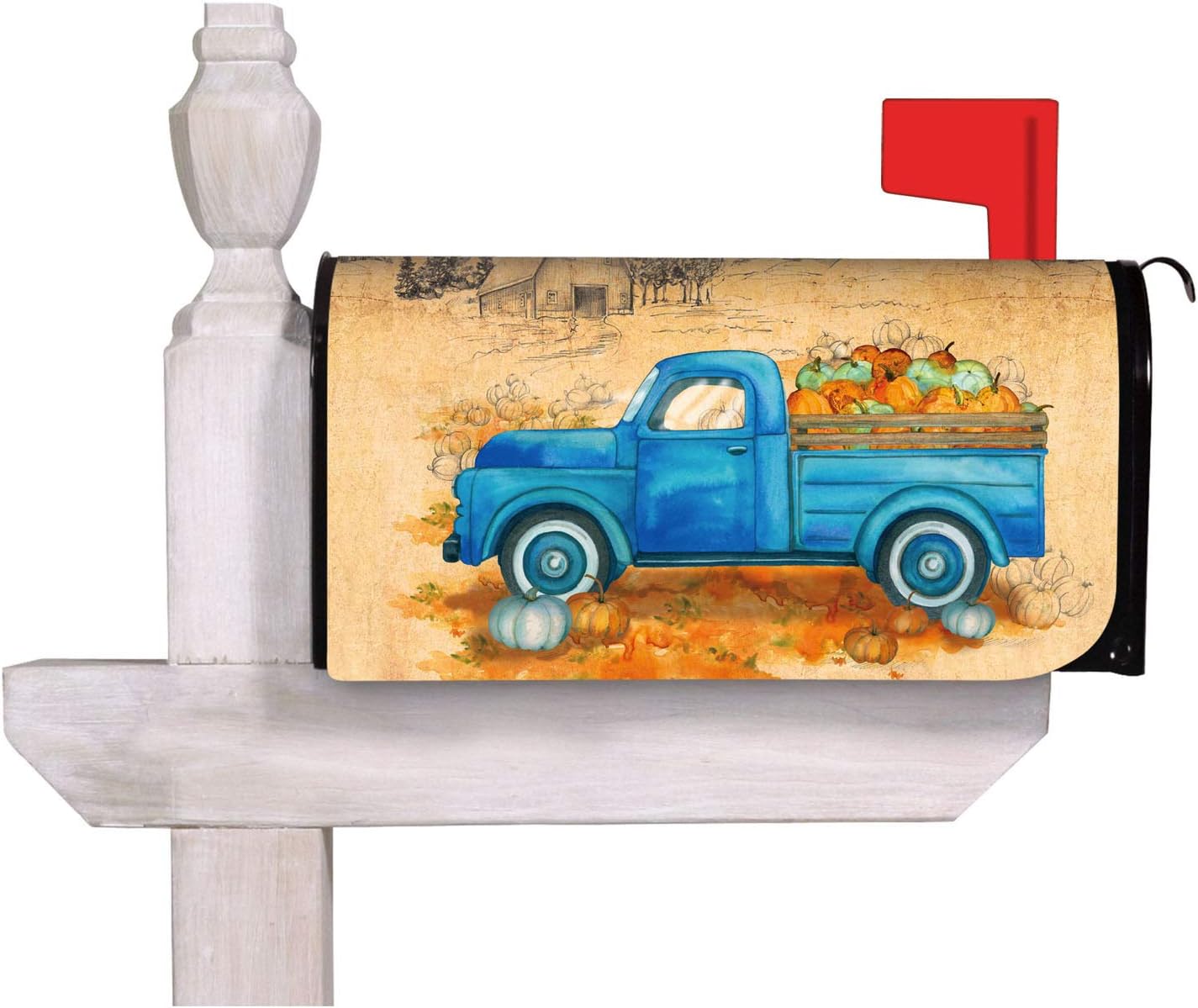Evergreen Flag Indoor Outdoor Décor for Homes Gardens and Yards Pumpkin Farm Truck Mailbox Cover