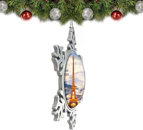 Miniatura 2 de Francia Torre Eiffel París Adorno de Navidad Decoración Árbol Cristal Metal Recuerdo Regalo