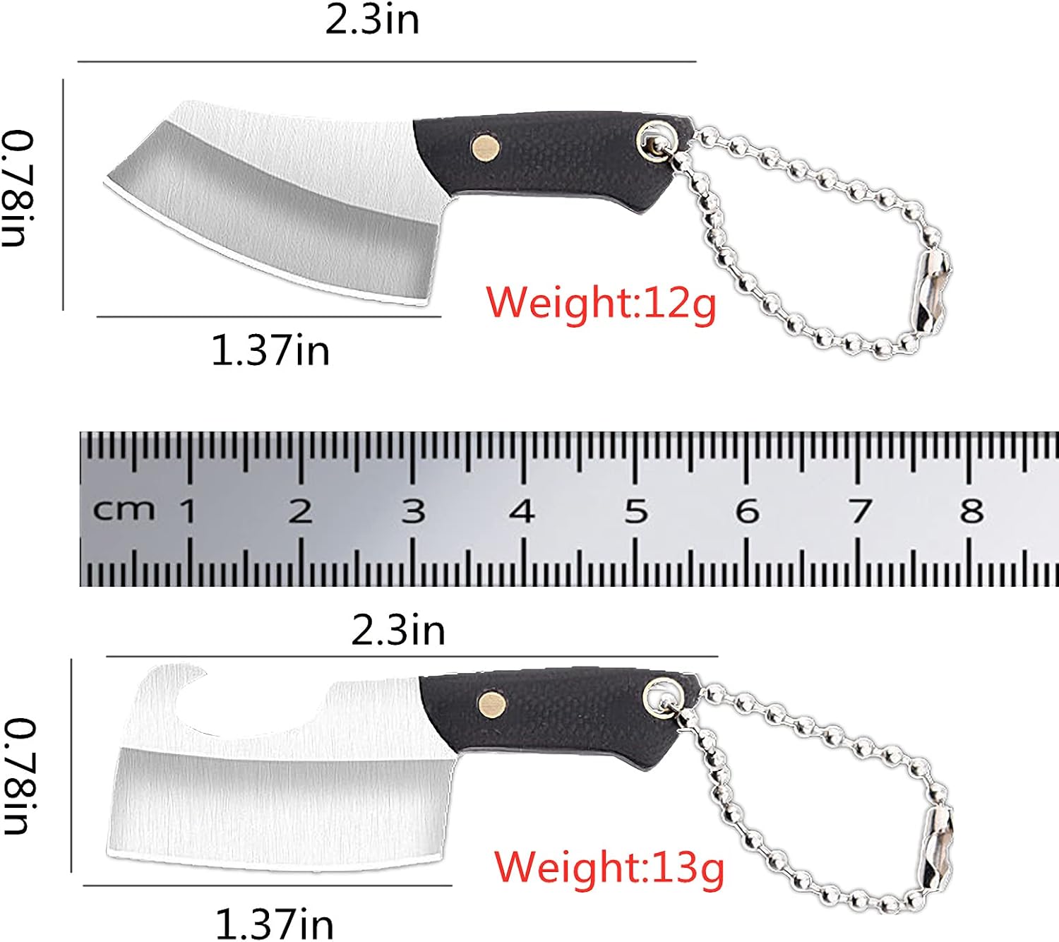Multi-function Bottle Opener Mini Pocket Knife with Case, Portable Handmade Men's Novelty Keychain Outdoor Utility Camping Rescue Tools,Pack of 2