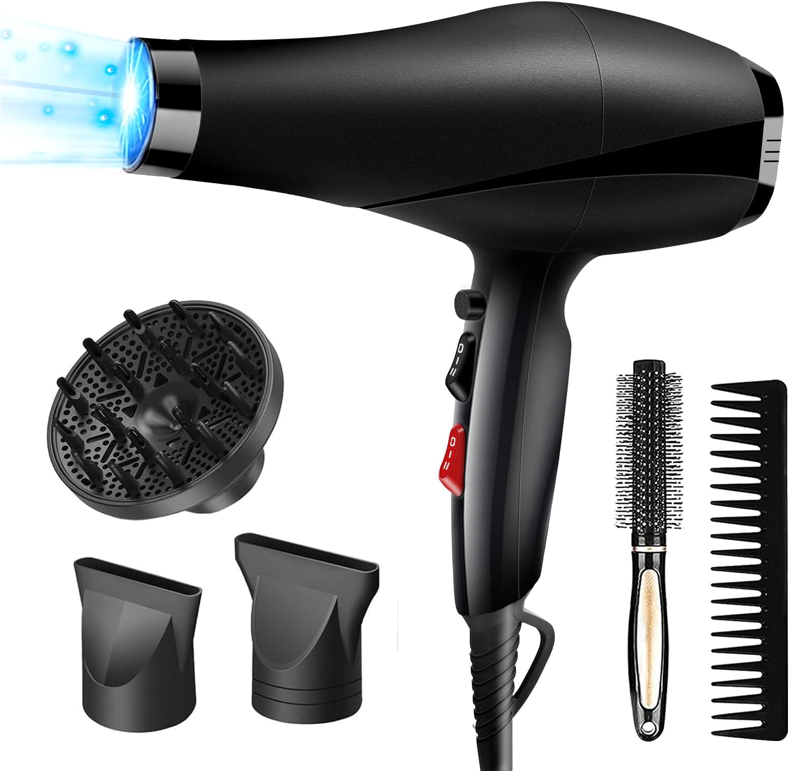 Hair Dryer, Jooayou Professional Hairdryers for Women Men, 2400W Fast Drying ...