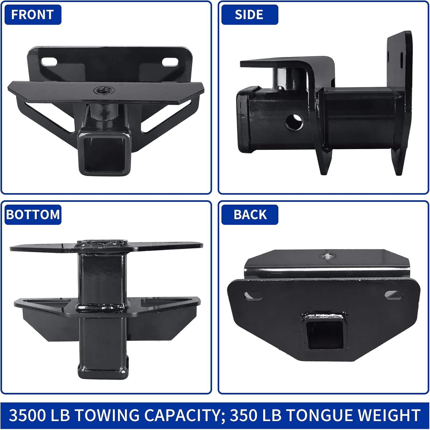 MuHize Bolt On Receiver Hitch Kit - Heavy Duty 2 Inch Class 3 Tow Hitch for RAM 1500 (2003-2018) & RAM 2500/3500 (2003-2013)