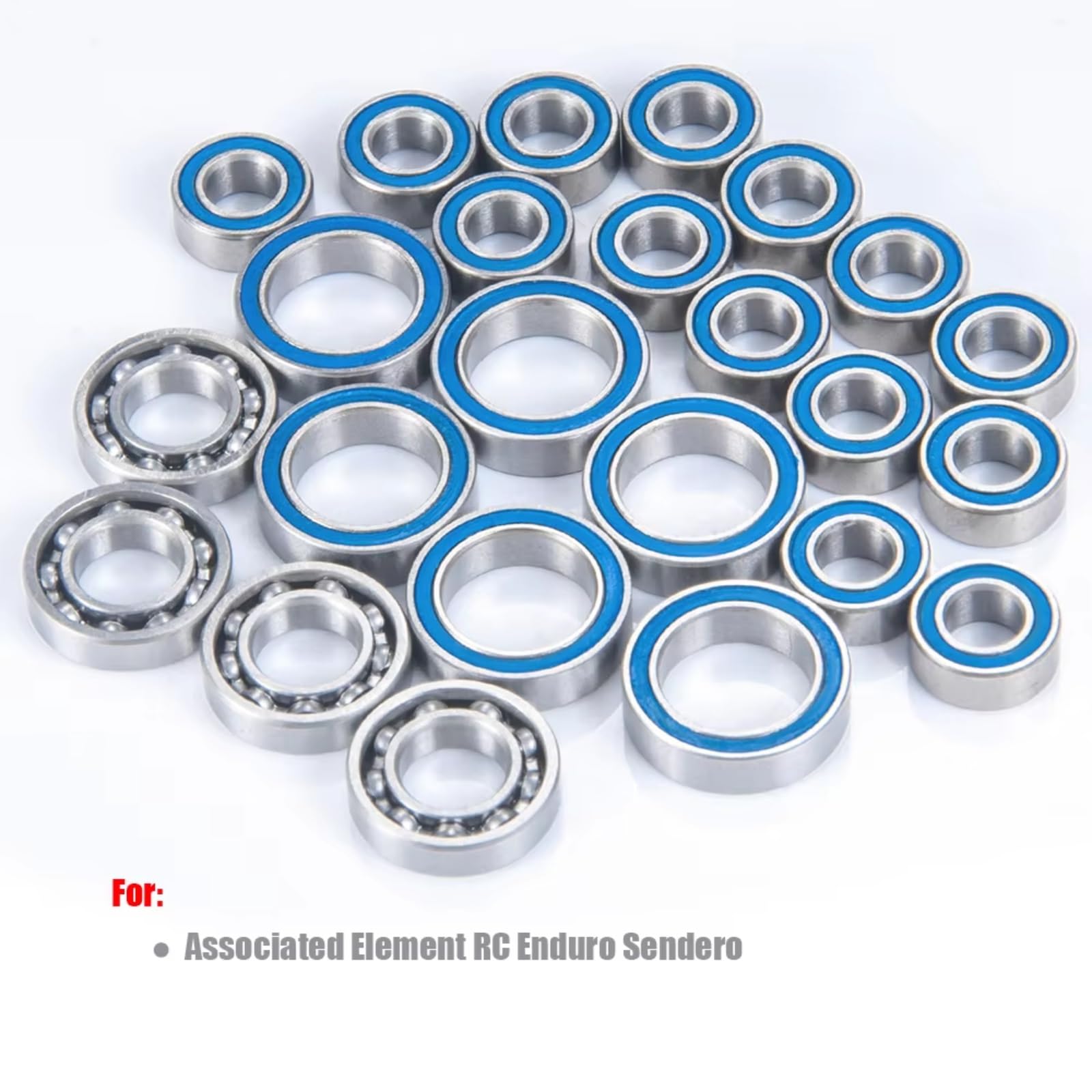 Rodamientos Bolas RC para Element para Enduro para Sendero 1/10 24 Piezas Kit De Cojinetes Sellados De Goma Azul para Eje para Cubo De Rueda Piezas De Modelo De Camión De Coche RC