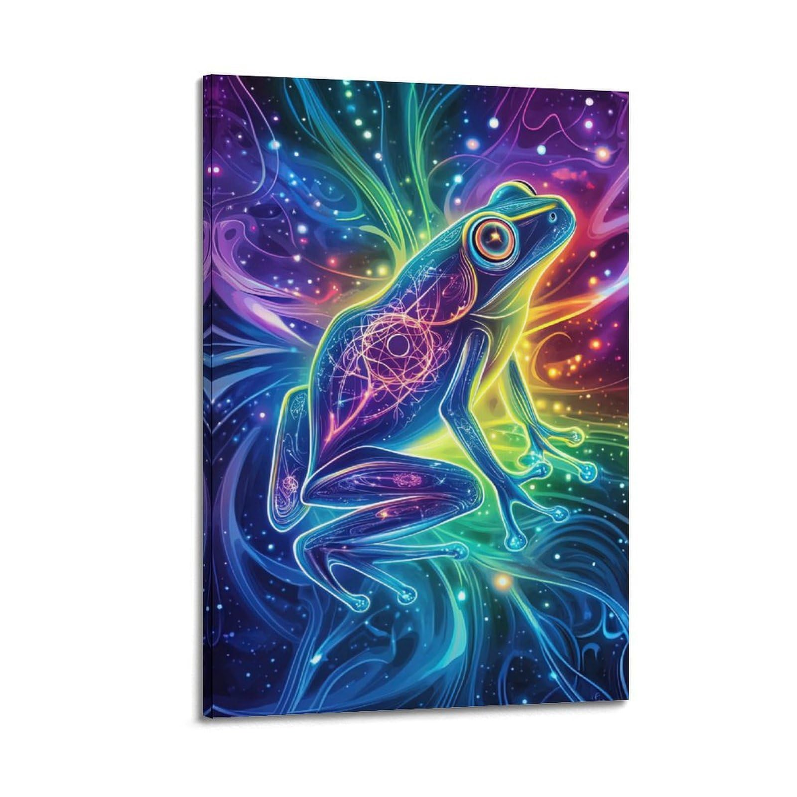 ZSZWHJ Animal Poster Frogs in The Stars Poster Decorative Painting Canvas Wall Posters And Art Picture Print Modern Family Bedroom Decor Posters 20x30inch(50x75cm)