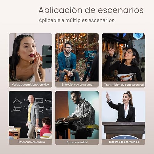 Miniatura 7 de Micrófono de solapa profesional inalámbrico Lavalier para iPhone, iPad, mini micrófono de grabación de video para entrevista, video, podcast, vlog