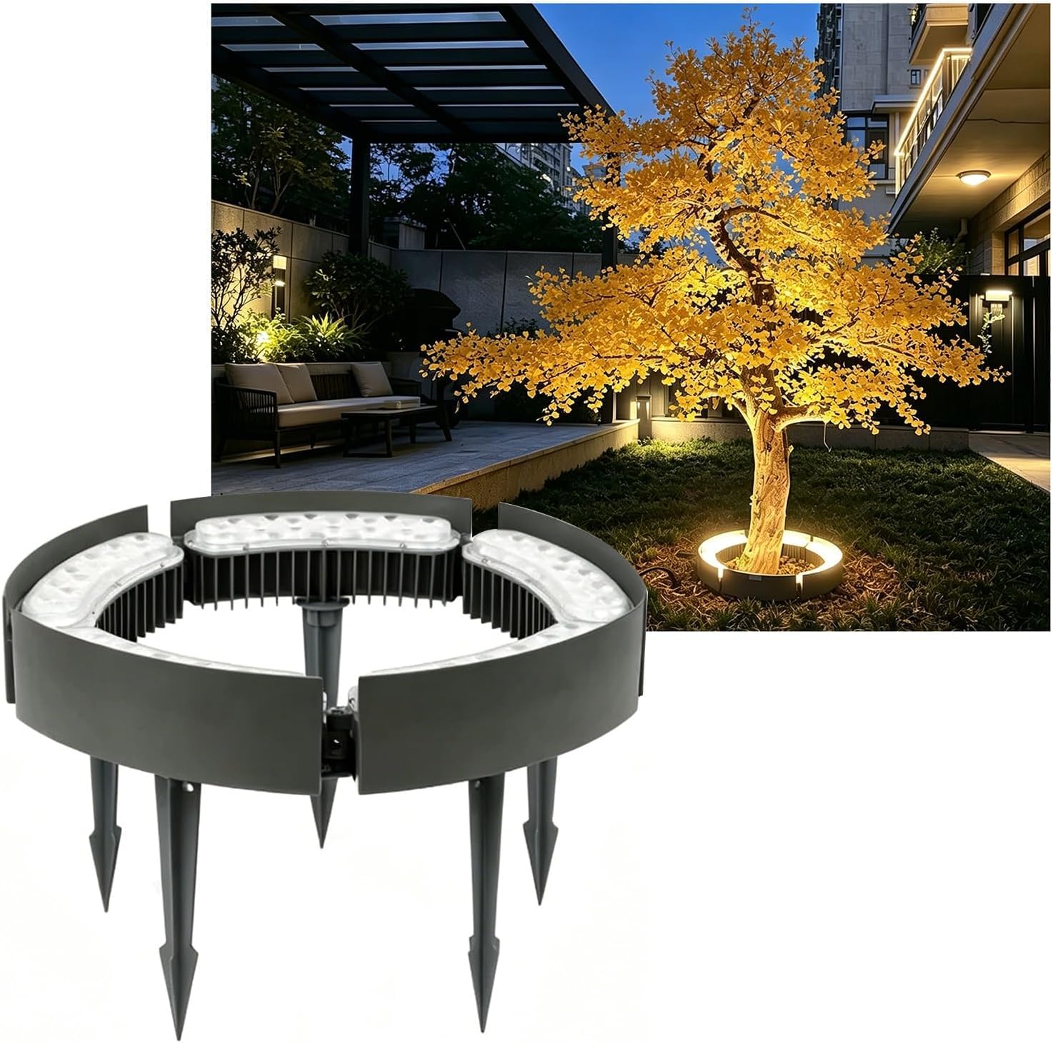 VUIKLCty DC 24V Outside Light For Palm Tree Die‑cast Aluminum Landscape Uplights For Yard Garden Decor(Rgb,5 Packs)