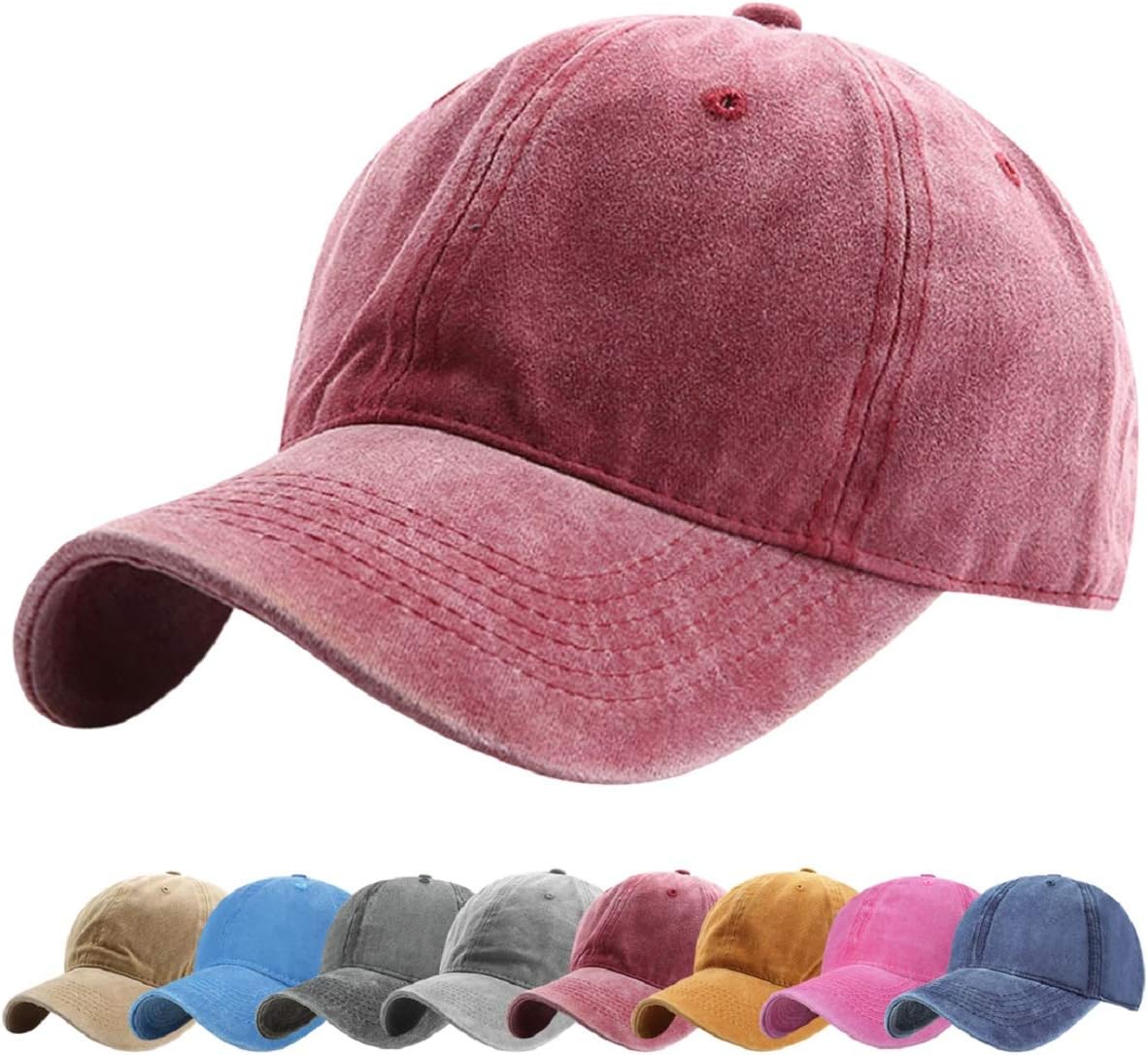 Unisex Baseball Cap Washed Cotton Vintage Summer Classic Fashion Solid Color Outdoor Sun Baseball Cap for Men Women