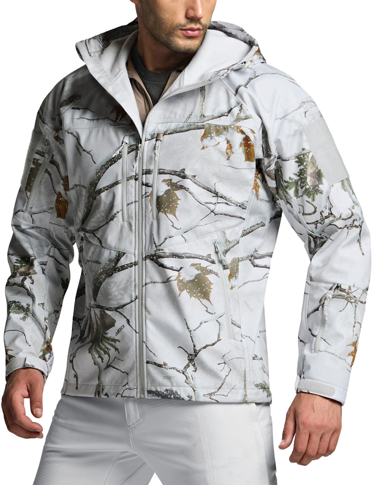 CQR Men's Tactical Softshell Jacket, Winter Warm Fleece Lined Coat, Water Resistant Outdoor Hunting Hiking Rain Windbreaker