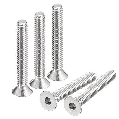 Miniatura 6 de uxcell Tornillos de cabeza avellanada plana de 14-20x2-14", 5 tornillos de cabeza plana de acero inoxidable 304, rosca completa, pernos avellanados