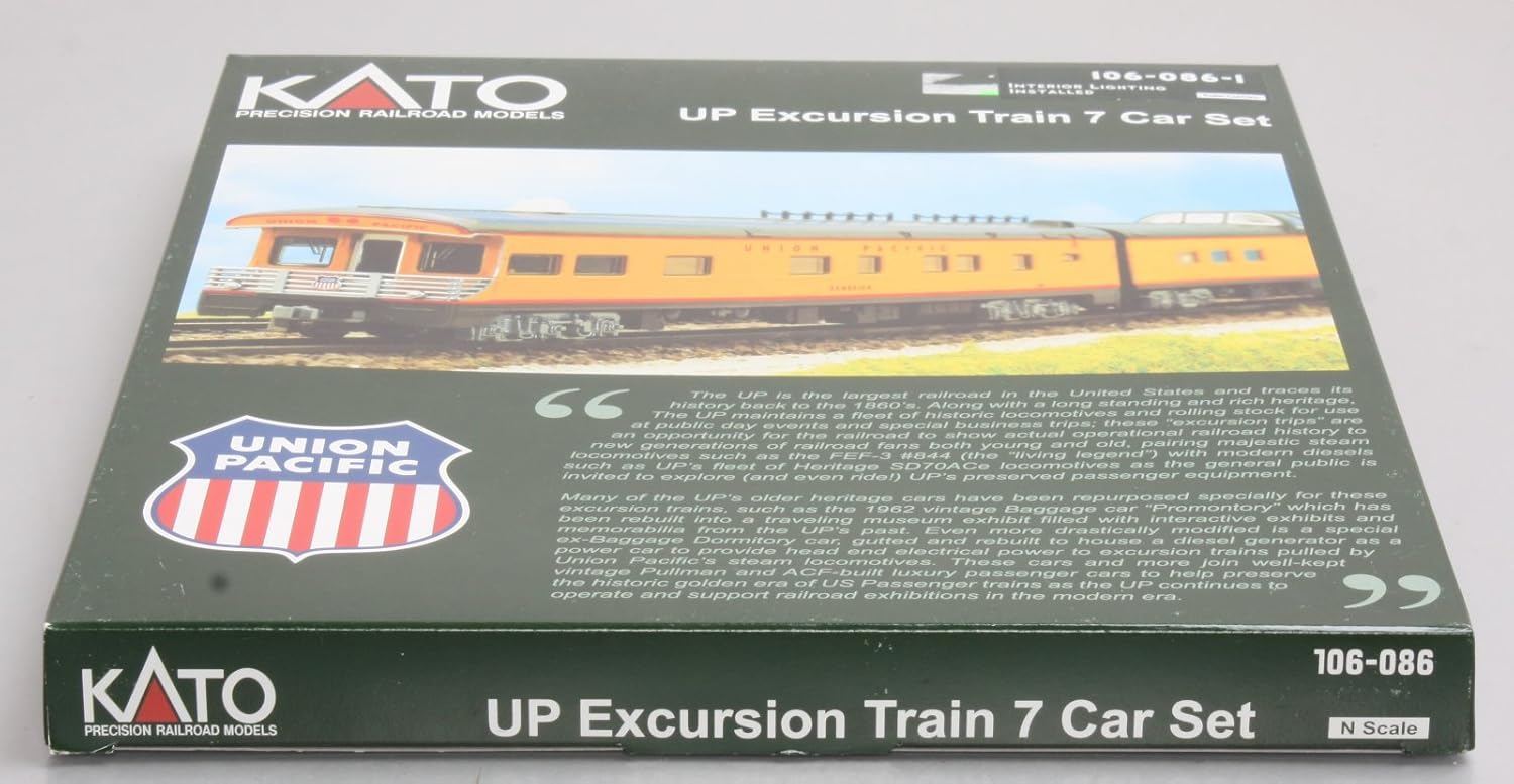 Kato KAT1060861 N Passenger Set w/Lighting, UP/Excursion Train (7)