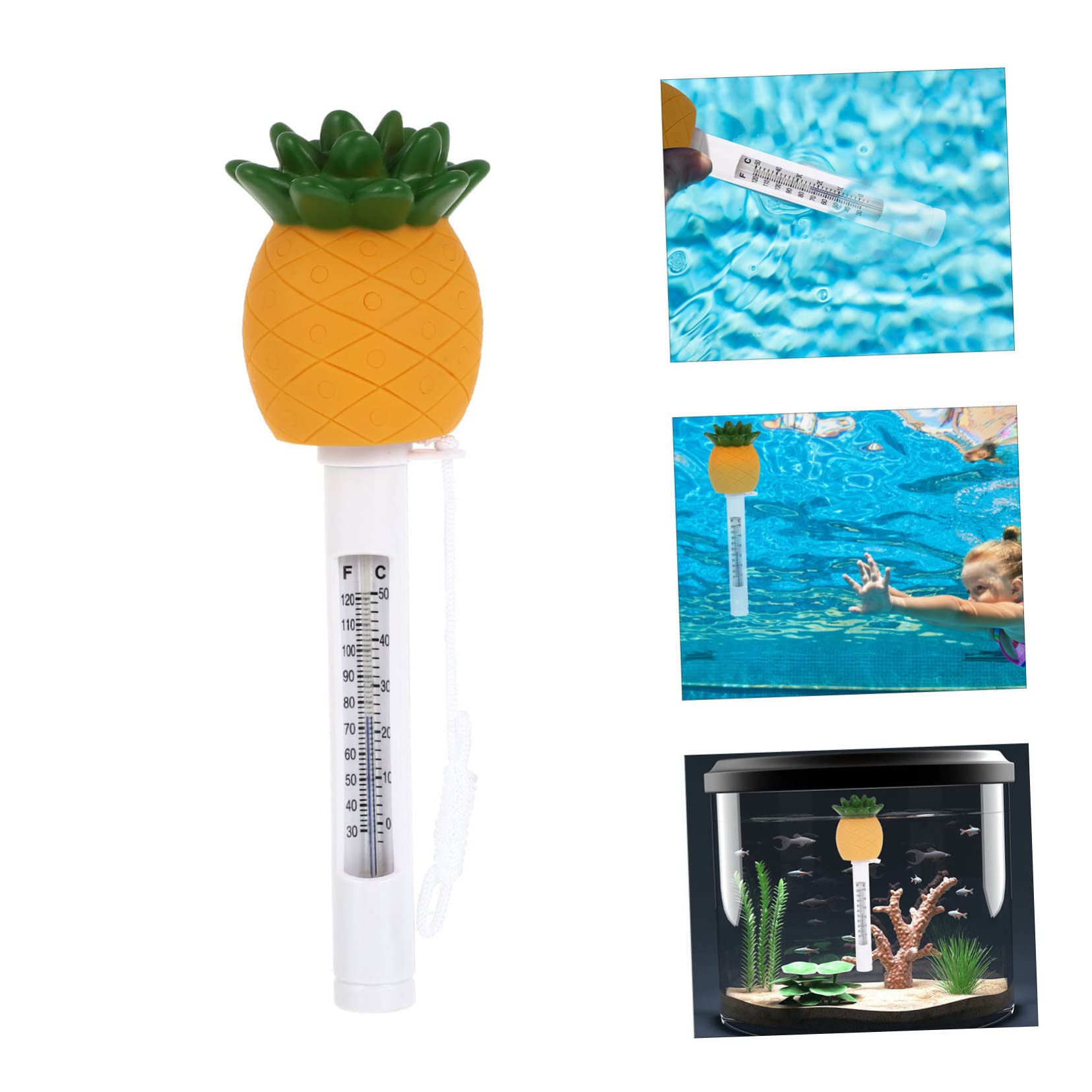 2 Pièces Thermomètre Flottant de Ananas Mesure Précise de Température pour Étang Aquarium Thermomètre Étanche
