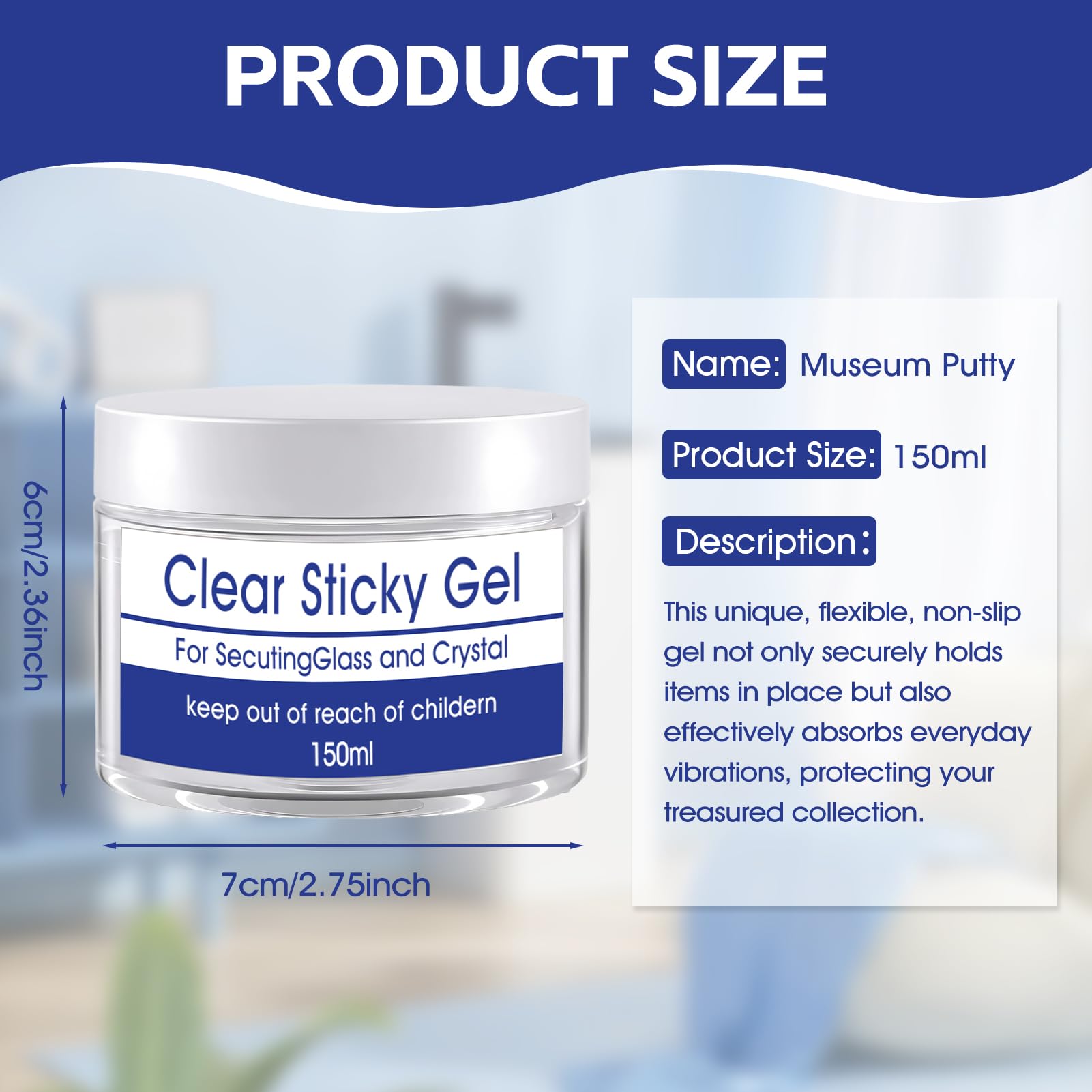 Museum Putty Gel Trasparente Rimovibile 150ml per Artefatti e Decorazioni