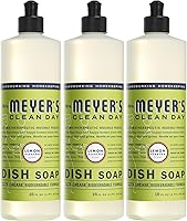 Mrs. Meyer's Lemon Verbena Liquid Dish Soap, 16oz Pack of 3 - Natural Grease-Cutting, Cruelty-Free Cleaner