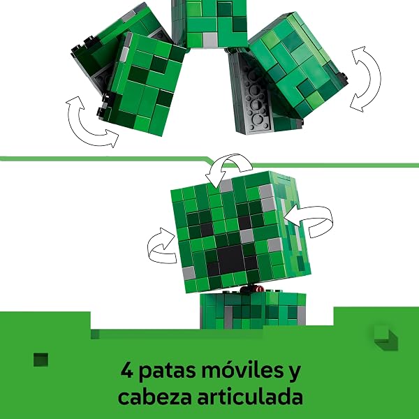 LEGO Minecraft El Creeper - Figura Articulada con Compartimento Oculto, Cerdo y Dinamita - Regalo Gamer para Niños, Niñas y Adolescentes de 10+ Años - Decoración Gaming Room 21276 - 3