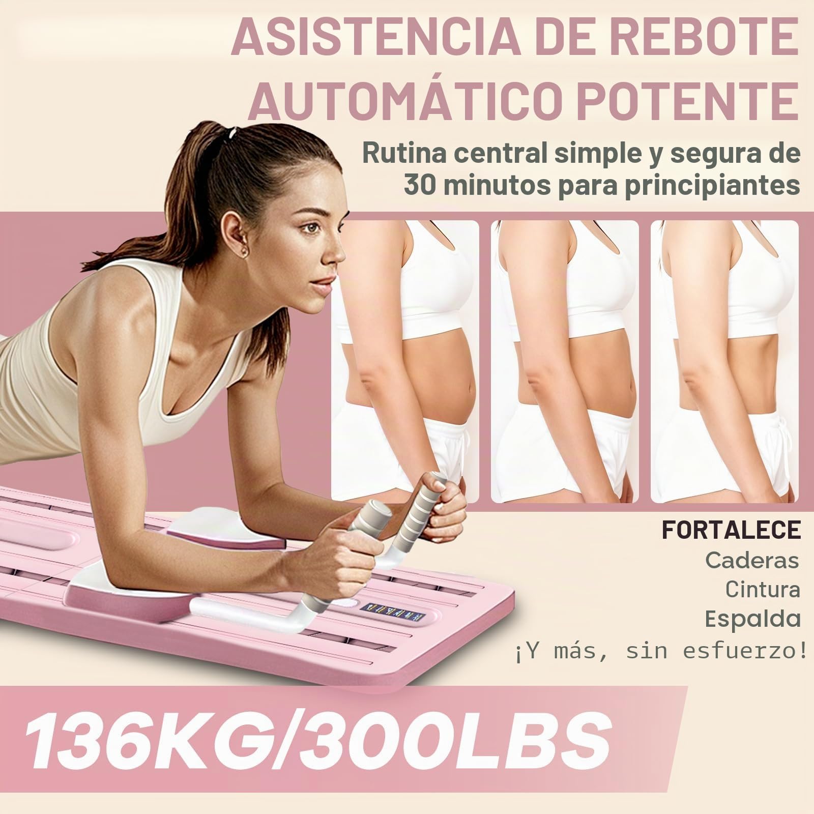 Roadtime Reformador de Pilates 6 en 1 Mejorado Plegable Juego Compacto | Protector de Rodilla y Entrenador Abdominal Multifuncional,Tabla Abdominal con Retroceso Automático para Casa y Gimnasio,PK