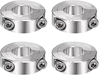Vista 7 de HARFINGTON 4 piezas de collar de eje para varilla de 1/2" 1-1/8" OD 13/32" ancho 304 acero inoxidable doble eje dividido collar de abrazadera