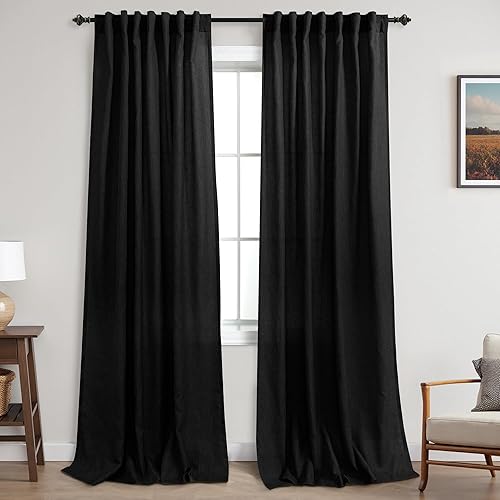 Miniatura 191 de KOUFALL Cortinas transparentes de lino de 90 pulgadas, cortinas para Sala Modernas 2025 De Lino Elegantes, cortinas personalizadas con pestaña