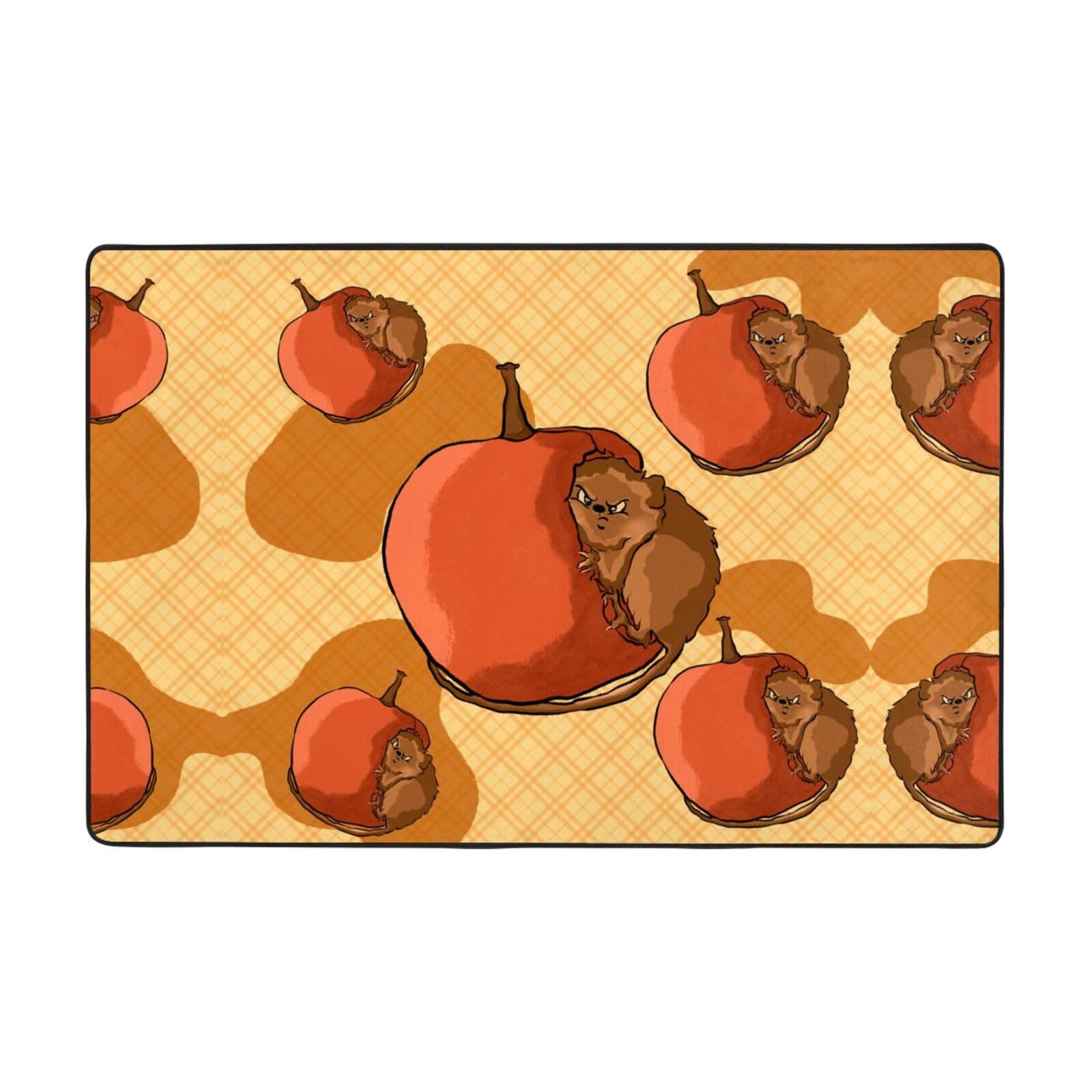 Tapis de sol en flanelle HYTTER grand format doux et absorbant motif hamster